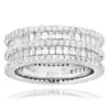 Designer 4.5 Carat Round Baguette Diamonds Eternity Band 14K White Gold -Outlet Radiant Bijou Store designer diamond eternity rings round baguette band 680ct 14k wh