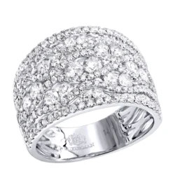 Designer Diamond Right Hand Ring For Women By Luxurman 14K White Gold Band 2.35ct