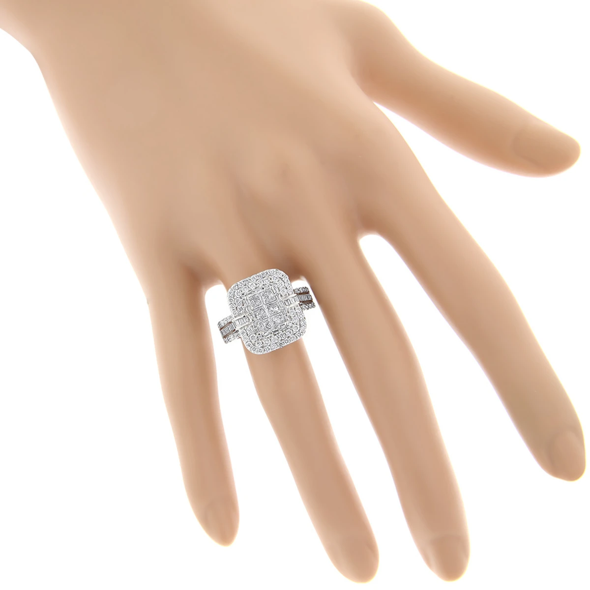 Designer 2.40ct Diamond 14K White Gold Diamond Ring 7 Designer 2.40ct Diamond 14K White Gold Diamond Ring - Image 5