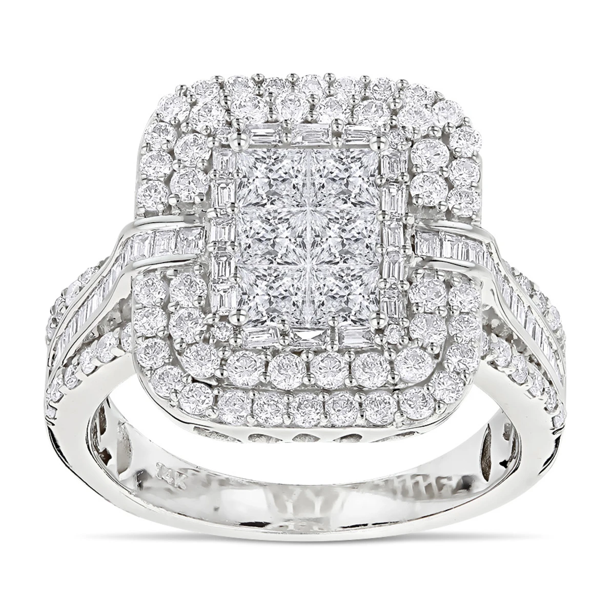 Designer 2.40ct Diamond 14K White Gold Diamond Ring 3 Designer 2.40ct Diamond 14K White Gold Diamond Ring