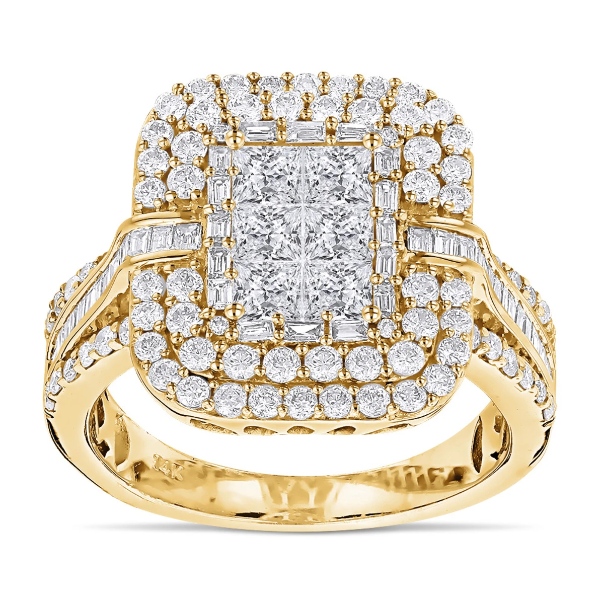 Designer 2.40ct Diamond 14K White Gold Diamond Ring 4 Designer 2.40ct Diamond 14K White Gold Diamond Ring - Image 2