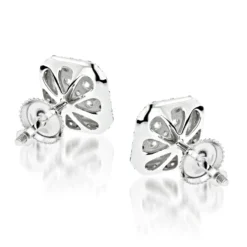 Designer Diamond Stud Earrings 1.21ct 14K White Gold -Outlet Radiant Bijou Store designer diamond stud earrings 121ct 14k gold backwh