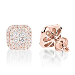 Designer Diamond Stud Earrings 1.21ct 14K White Gold -Outlet Radiant Bijou Store designer diamond stud earrings 121ct 14k gold ro