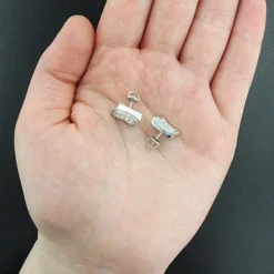 Square Diamond Stud Earrings For Men And Women 14K White Gold 1.2ct Pave Diamonds -Outlet Radiant Bijou Store designer diamond stud earrings 14k 128ct p 44646back