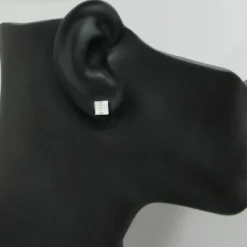 Square Diamond Stud Earrings For Men And Women 14K White Gold 1.2ct Pave Diamonds -Outlet Radiant Bijou Store designer diamond stud earrings 14k 128ct p 44646bod