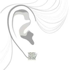 Designer Diamond Stud Earrings For Less 1.75ct 14K White Gold -Outlet Radiant Bijou Store designer diamond stud earrings for less 190ct 14k gold 4