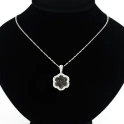 Designer Flower Pendant With Black And White Diamonds 0.70ct 14K White Gold 8 Designer Flower Pendant With Black And White Diamonds 0.70ct 14K White Gold -Outlet Radiant Bijou Store designer flower pendant with black and white diamonds 070ct 14k 3