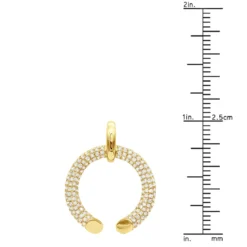 Designer Horseshoe Diamond Pendant Necklace For Women 14K Yellow Gold Good Luck Symbol 0.8ct -Outlet Radiant Bijou Store designer horseshoe diamond pendant for women 14k gold good luck symbol 08ct 803213 rulerye
