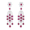 14K White Gold Designer Chandelier Ruby Diamond Earrings By Luxurman 1 14K White Gold Designer Chandelier Ruby Diamond Earrings By Luxurman -Outlet Radiant Bijou Store designer jewelry chandelier ruby diamond earrings by luxurman 14k gold mainwh