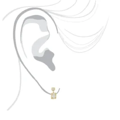 Designer Ladies Round & Baguette Diamond Drop Earrings 14K Yellow Gold 1.75ct -Outlet Radiant Bijou Store designer ladies round baguette diamond drop earrings 14k gold 175ct 803210 bodye 20211213