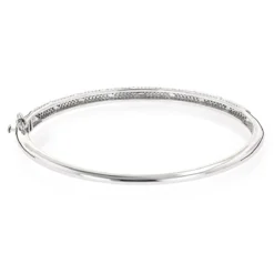 Designer Luxurman 14K White Gold Pave Diamond Bangle Bracelet For Women 1.25ct -Outlet Radiant Bijou Store designer luxurman 14k gold pave diamond bangle bracelet for women 125ct backwh
