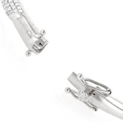 Designer Luxurman 14K White Gold Pave Diamond Bangle Bracelet For Women 1.25ct -Outlet Radiant Bijou Store designer luxurman 14k gold pave diamond bangle bracelet for women 125ct bodye