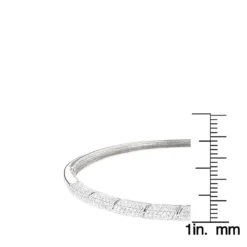 Designer Luxurman 14K White Gold Pave Diamond Bangle Bracelet For Women 1.25ct -Outlet Radiant Bijou Store designer luxurman 14k gold pave diamond bangle bracelet for women 125ct ruler