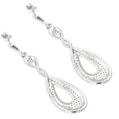 Designer Luxurman Diamond Drop Swirl Earrings For Women 3.5ct 14K White Gold -Outlet Radiant Bijou Store designer luxurman diamond drop swirl earrings for women 35ct in 14k gold backwh