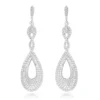 Designer Luxurman Diamond Drop Swirl Earrings For Women 3.5ct 14K White Gold -Outlet Radiant Bijou Store designer luxurman diamond drop swirl earrings for women 35ct in 14k gold mainwh
