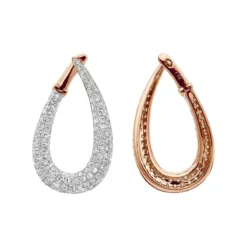 Designer Pave Diamond Teardrop Hoop Earrings For Women 14K Yellow Gold 1.8ct -Outlet Radiant Bijou Store designer pave diamond teardrop hoop earrings for women in 14k gold 05ct 803216 ro