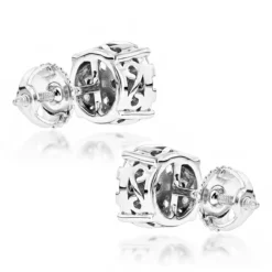 Large Designer Diamond Stud Earrings 1.75ct 14K White Gold -Outlet Radiant Bijou Store designer studs large diamond earrings 175ct 14k gold backwh