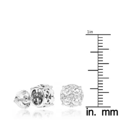 Large Designer Diamond Stud Earrings 1.75ct 14K White Gold -Outlet Radiant Bijou Store designer studs large diamond earrings 175ct 14k gold rulerwh