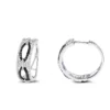 Designer White Black Diamond Hoop Earrings 0.9 Ct 14K White Gold