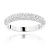 Thin 1 Carat Pave Diamond Bands 14K White Gold 3 Row Round Wedding Ring For Women -Outlet Radiant Bijou Store diamond bands 14k gold 3 row round diamond band 1ct p 6982 wh