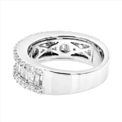 Diamond Bands 14K White Gold Round Baguette Diamond Band 1.84 -Outlet Radiant Bijou Store diamond bands 14k gold round baguette diamond band 184 p 6815 backwh