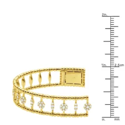 Diamond Bangle Bracelet For Women 14K Yellow Gold Flower Design 1.2Ct -Outlet Radiant Bijou Store diamond bangle bracelet for women in 14k gold flower design 12ct 018337 ruler yellow