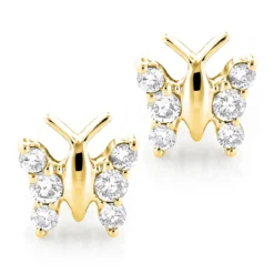 Ladies Diamond Butterfly Earrings Studs 1/2ct 14K White Gold -Outlet Radiant Bijou Store diamond butterfly earrings 048ct 14k p 44628 ye