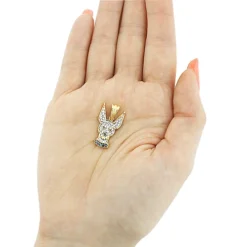 14K Yellow Gold Diamond Dog Pendant Chihuahua Pet -Outlet Radiant Bijou Store diamond chihuahua pendant in 14k dog jewelry for people 4