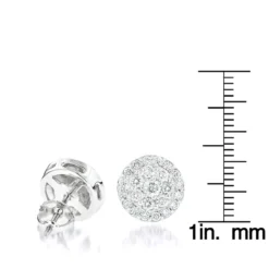 Diamond Cluster Earrings Studs 14K White Gold 1.75ct -Outlet Radiant Bijou Store diamond cluster earrings studs 14k gold 175ct rulerwh