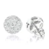 Diamond Cluster Earrings Studs 14K White Gold 1.75ct -Outlet Radiant Bijou Store diamond cluster earrings studs 14k gold 175ct wh