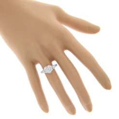 Heart Shaped Diamod Engagement Ring 14K White Gold 1 Carat Cluster Diamonds -Outlet Radiant Bijou Store diamond cluster heart engagement ring in 14k gold 1ct g h vs si diamonds bodwh