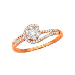 Affordable Engagement Rings 14K Gold Ladies Diamond Cluster Ring 0.61ct -Outlet Radiant Bijou Store diamond cluster rings 14k ladies diamond ring 061ct p 40453 ro