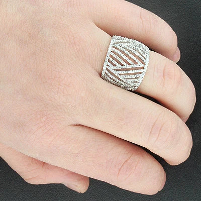 Diamond Cocktail Ring For Women 14K White Gold 1.25 Carats 5 Diamond Cocktail Ring For Women 14K White Gold 1.25 Carats - Image 3