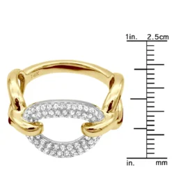 Luxurman 14K Yellow Gold Cuban Link Chain Design Ladies Diamond Cocktail Ring 0.6ct -Outlet Radiant Bijou Store diamond cocktail ring for women in 14k gold cuban link chain design 06ct 803214 rulerye 20211214