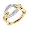 Luxurman 14K Yellow Gold Cuban Link Chain Design Ladies Diamond Cocktail Ring 0.6ct -Outlet Radiant Bijou Store diamond cocktail ring for women in 14k gold cuban link chain design 06ct 803214 ye 20211214