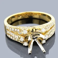 Diamond Engagement Ring Mounting 0.61ct 14K Yellow Gold