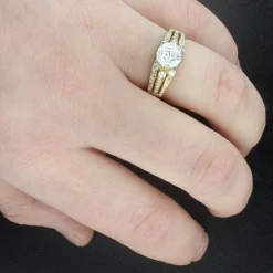 Diamond Engagement Ring Mounting 0.61ct 14K Yellow Gold -Outlet Radiant Bijou Store diamond engagement ring mounting 061ct 14k gold p 40065bod