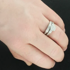 Diamond Engagement Ring Set 0.81ct 14K White Gold -Outlet Radiant Bijou Store diamond engagement ring set 081ct 14k p 44699bod