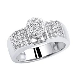 Affordable Pre-Set Diamond Engagement Ring 14K White Gold .75