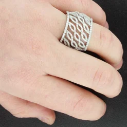 14K White Gold Diamond Ring 1.25 -Outlet Radiant Bijou Store diamond fashion rings 14k gold diamond ring 125 p 38778bod