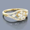 Diamond Flower Engagement Ring 14K Yellow Gold 0.67ct -Outlet Radiant Bijou Store diamond flower engagement ring 14k 067ct p 44654