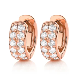 Diamond Hoop Earrings 14K Yellow Gold 1 Carat Diamond Huggie Earrings -Outlet Radiant Bijou Store diamond hoop earrings 14k diamond huggie earrings 94ct p 6266 ro