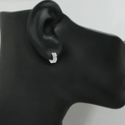 Diamond Hoop Huggie Earrings In Sterling Silver .30ct -Outlet Radiant Bijou Store diamond hoop huggie earrings in sterling silver 30ct p 38813bod