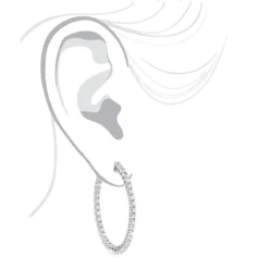 Diamond Hoops 14K White Gold Diamond Hoop Earrings Inside Out 3.5ct -Outlet Radiant Bijou Store diamond hoops 14k diamond hoop earrings inside out 444 p 7044 bodwh