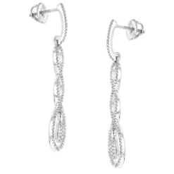 Diamond Infinity Earrings For Women 14K White Gold 0.5ct 11 Diamond Infinity Earrings For Women 14K White Gold 0.5ct -Outlet Radiant Bijou Store diamond infinity earrings 14k 060ct p 42078 backwh