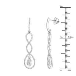 Diamond Infinity Earrings For Women 14K White Gold 0.5ct 12 Diamond Infinity Earrings For Women 14K White Gold 0.5ct -Outlet Radiant Bijou Store diamond infinity earrings 14k 060ct p 42078 rulerwh
