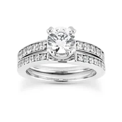 Diamond Platinum Engagement Ring Setting Set 0.43ct