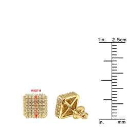 Pave Diamond Stud Earrings Under 300 - 10K White Gold Square Studs 0.33ct -Outlet Radiant Bijou Store diamond stud earrings under 300 10k gold studs 029ct rulerye