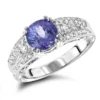 Diamond Tanzanite Engagement Ring For Women 14K White Gold 0.3 Ctd 1.5ctt -Outlet Radiant Bijou Store diamond tanzanite engagement ring for women 14k gold 029ctd 15ctt mainwh