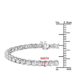 Diamond Tennis Bracelet 5.50ct - 14K White Gold Round Prong -Outlet Radiant Bijou Store diamond tennis bracelet 550ct 14k round prong p 22420 rulerwh
